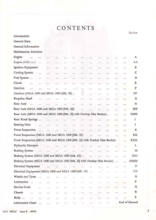 MG MGA 1500, 1600 &amp; Mk 2 Workshop Manual