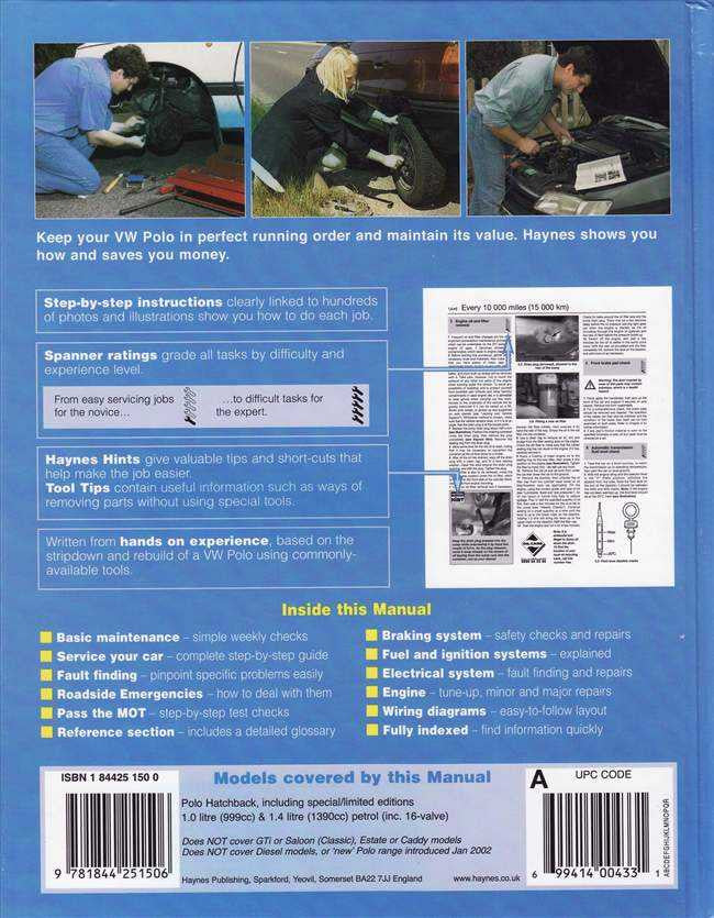 Volkswagen Polo 2000 - 2002 Workshop Manual