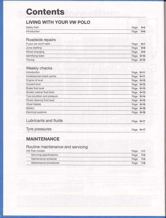 Volkswagen Polo 2000 - 2002 Workshop Manual