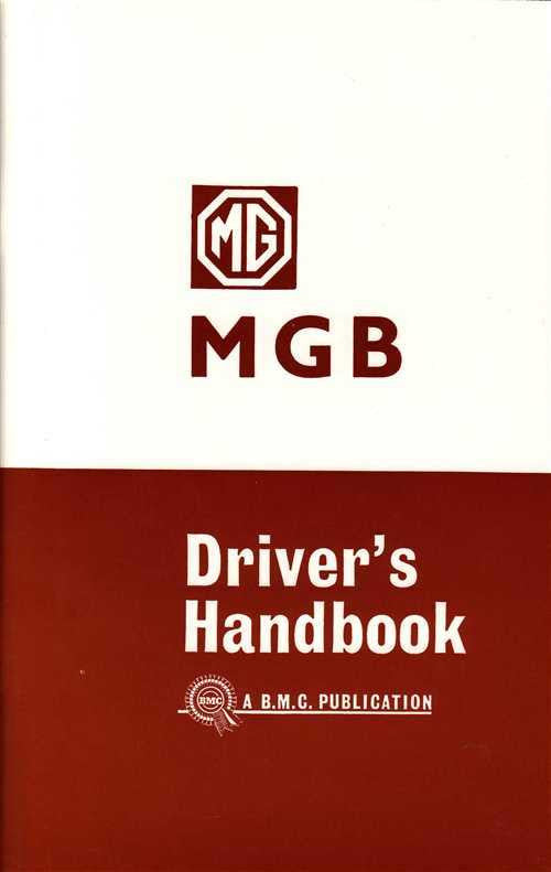 MGB Driver's Handbook book cover with MG logo and title text