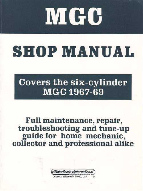 MGC shop manual cover with title and six-cylinder MGC 1967-69