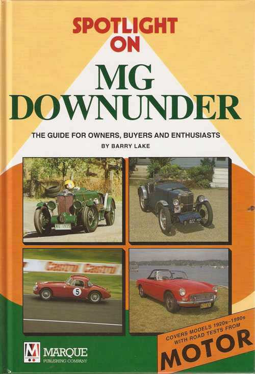 Automotive guide book titled MG Downunder with classic car photos