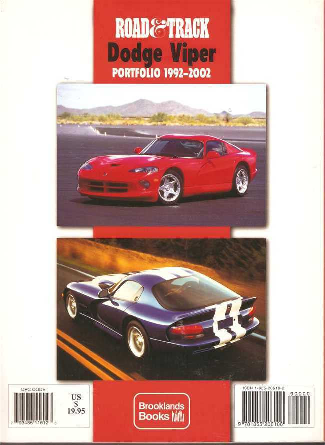 Road &amp; Track On Dodge Viper Portfolio 1992 - 2002