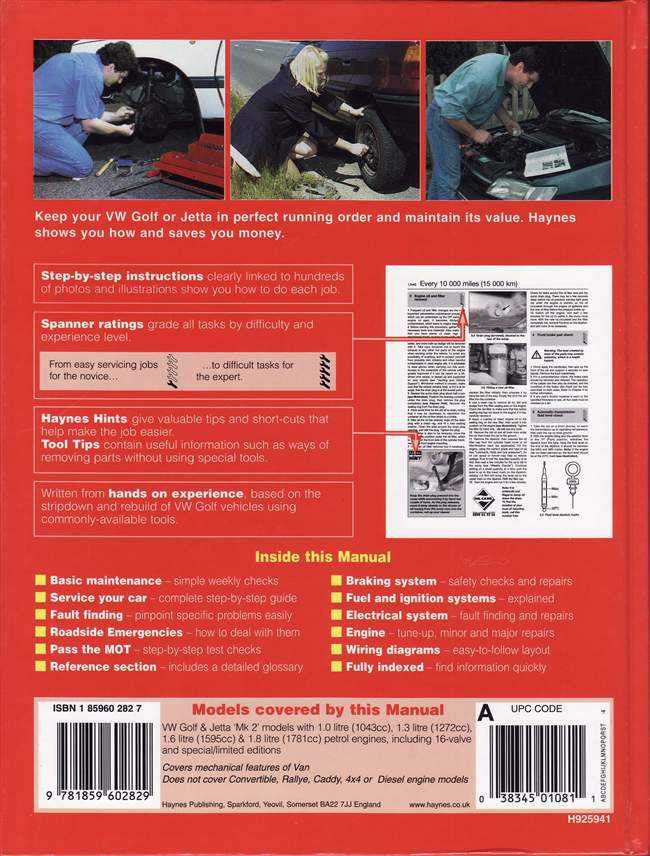Volkswagen Golf &amp; Jetta (Mk II) 1984 - 1992 Workshop Manual