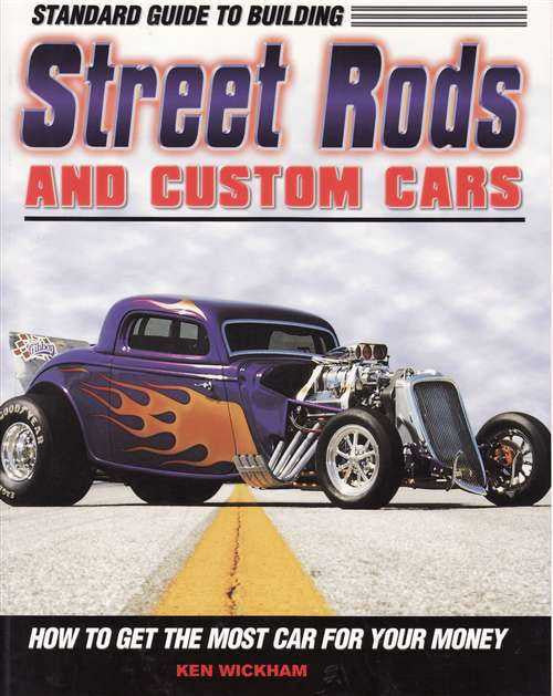 Automotive guidebook cover featuring a purple street rod and large title text
