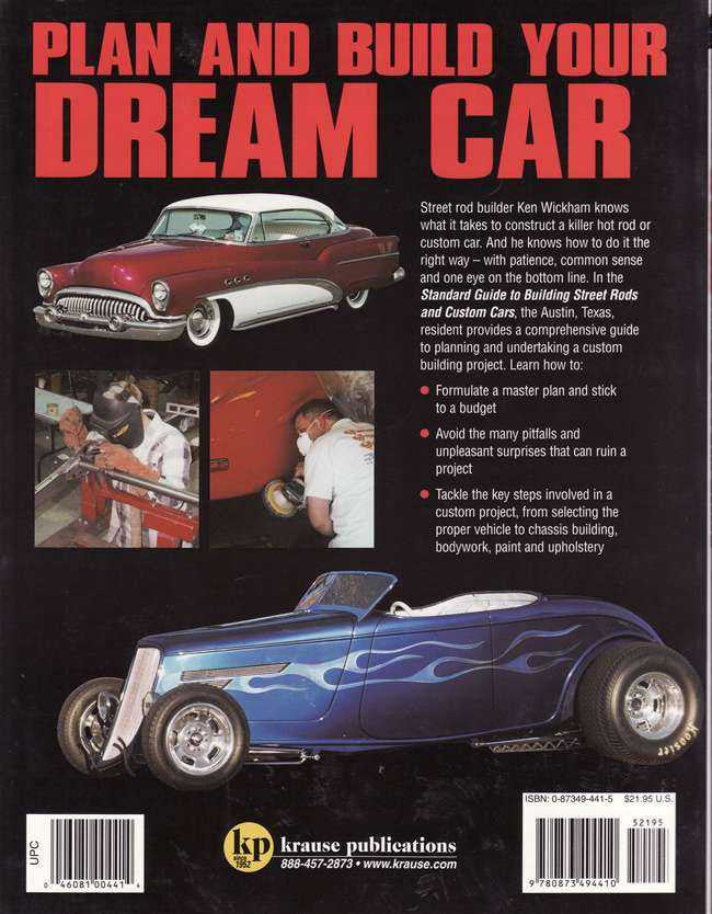 Automotive guidebook cover with custom cars and bold plan-and-build lettering