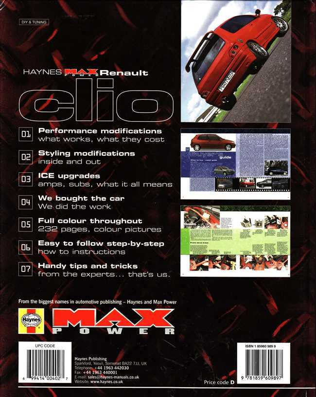Renault Clio The Definitive Guide to Modifying (Haynes Max Power)