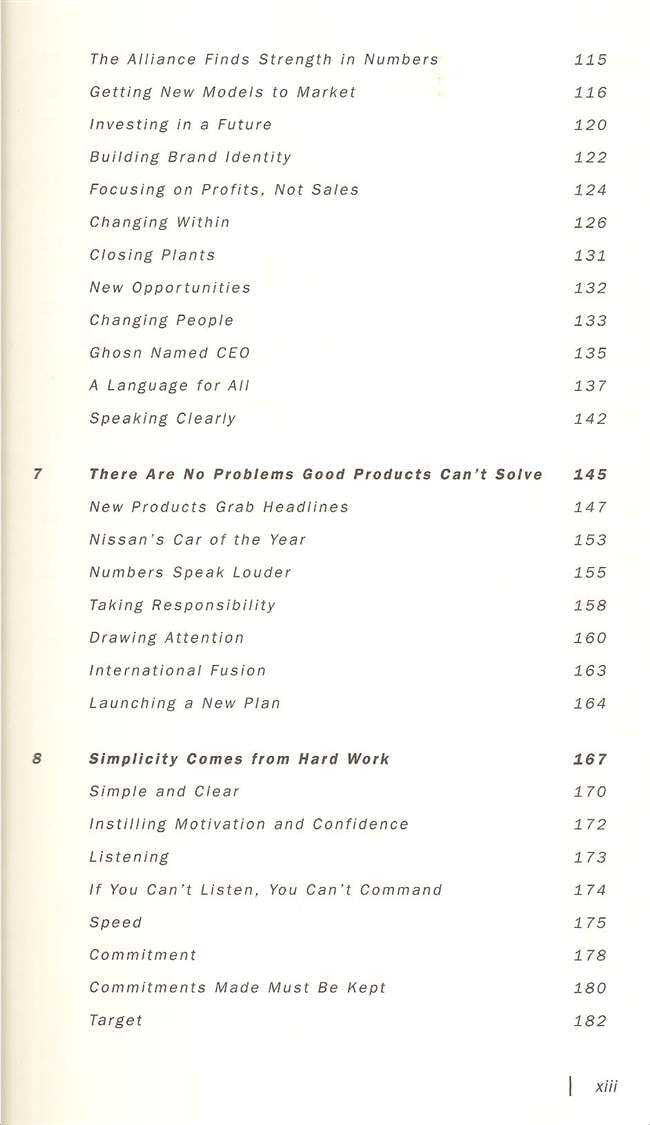 Book contents page listing chapters 7 and 8 with chapter titles and page numbers