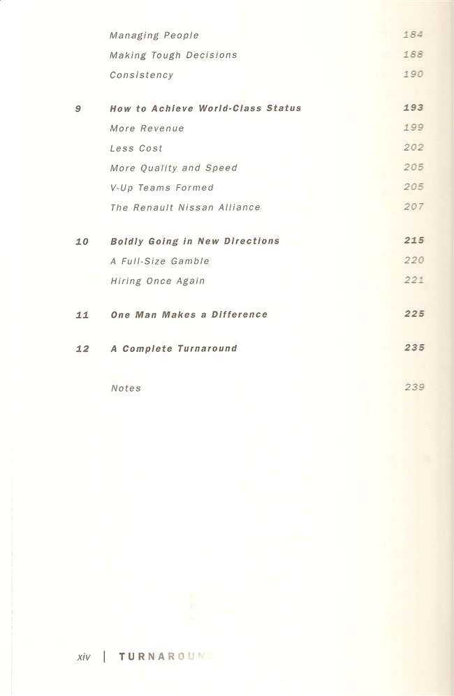 Book contents page with chapter 9 to 12 titles and a notes section