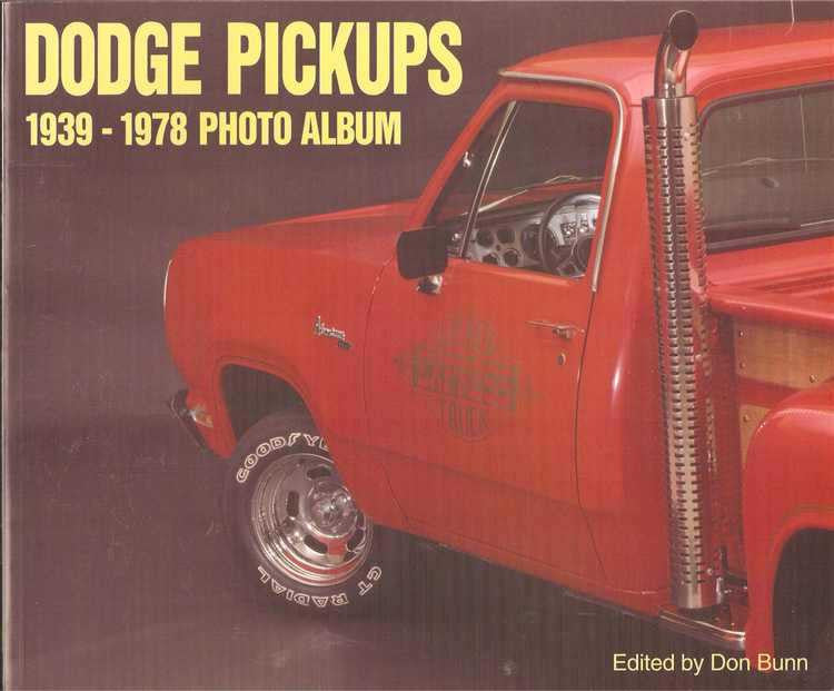 Dodge pickup photo album cover with red vintage pickup truck and cab interior