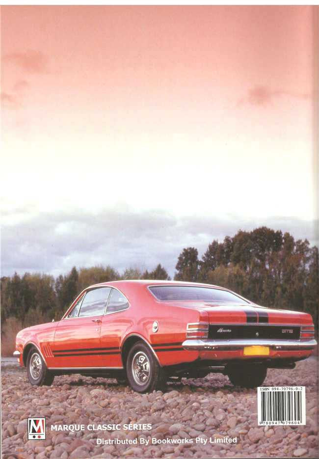 Automotive collector book cover with red and black classic car, Marque Classic Series logo