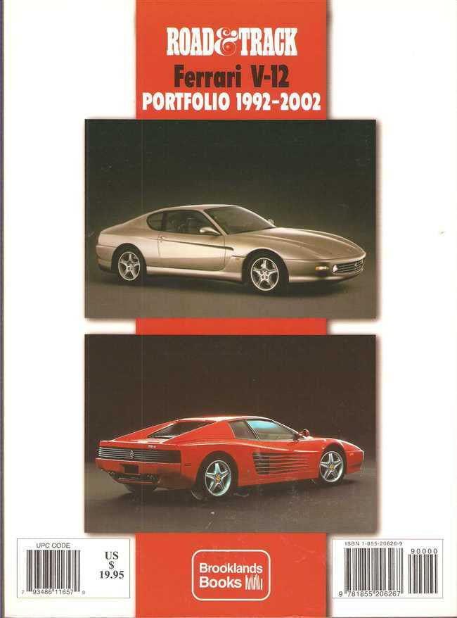 Road &amp; Track Ferrari V-12 Portfolio 1992 - 2002