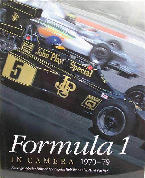 Motorsport photography book cover with race car, John Player Special livery