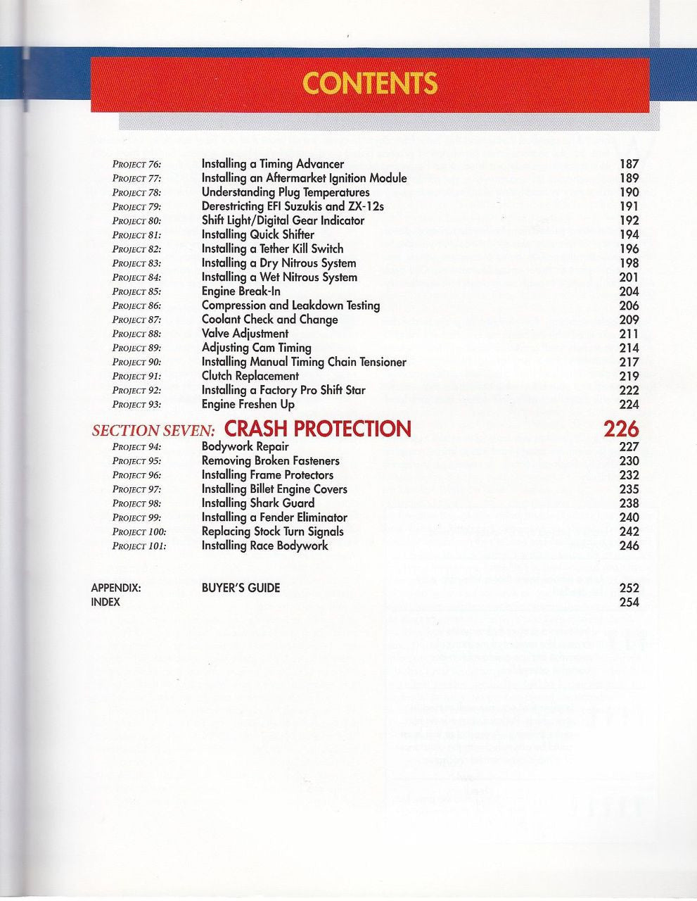 101 Sportbike Performance Project Contents 3