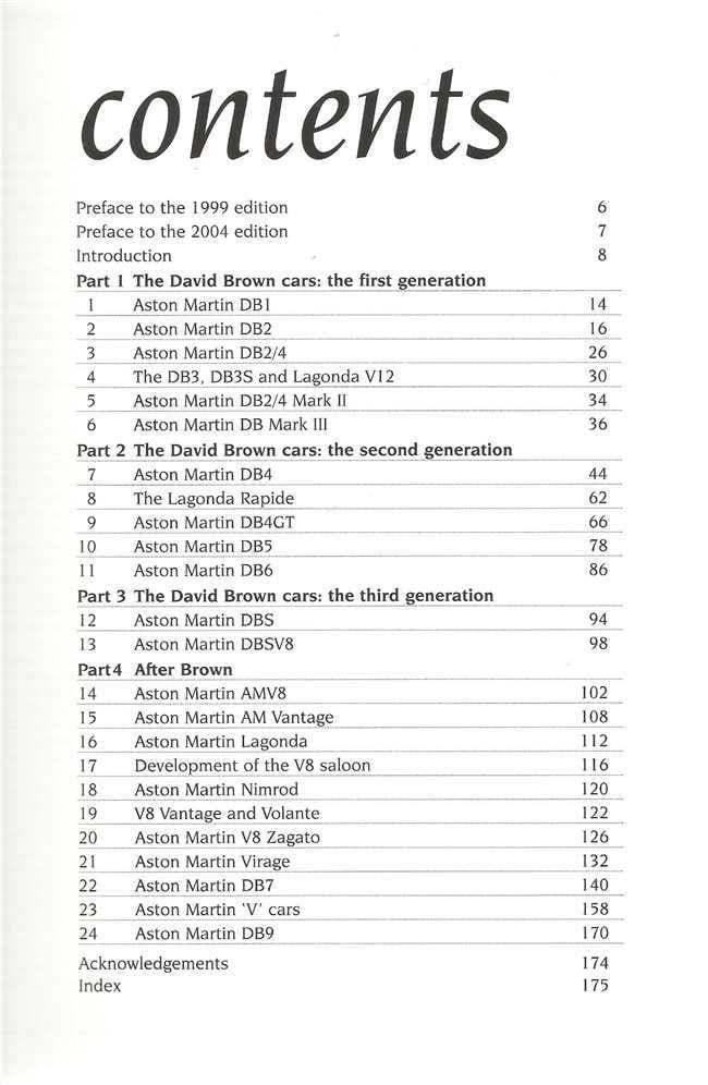 Book contents page with 'Contents' header and section list