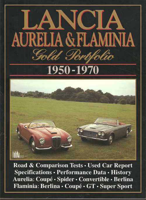 Lancia Aurelia & Flaminia gold portfolio book cover with classic car photos