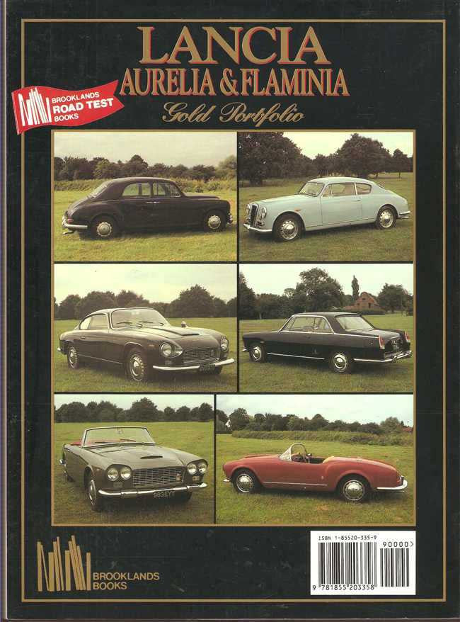 Lancia Aurelia & Flaminia gold portfolio book cover with collage of car photos