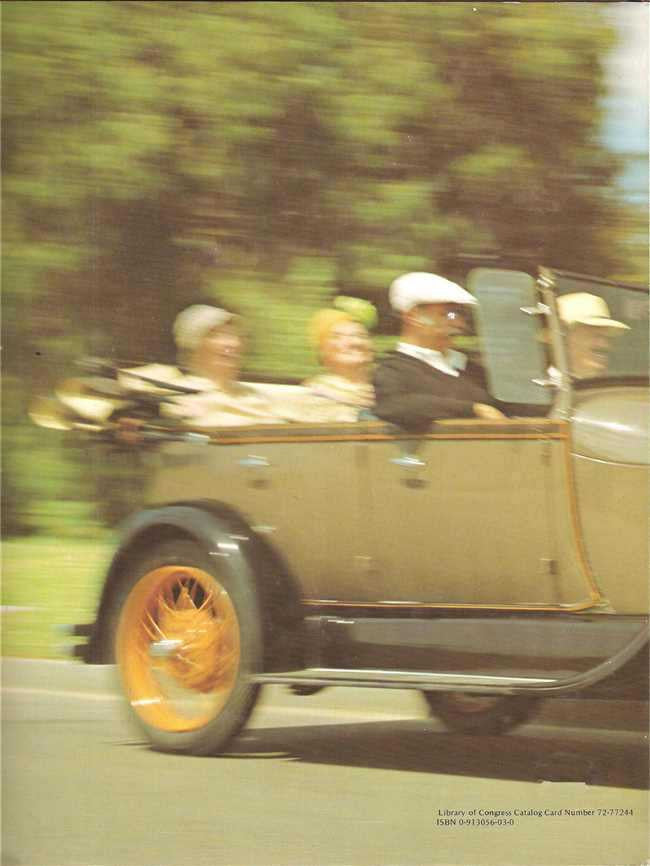 Auto history book cover with a vintage Model A Ford driving along a road.