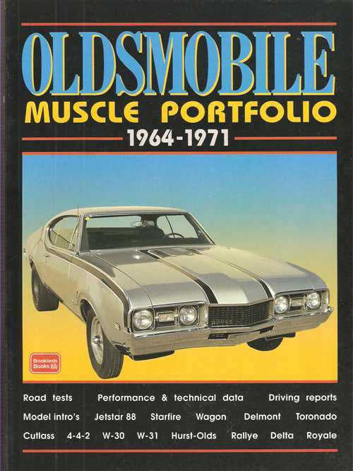 Oldsmobile Muscle Portfolio 1964-1971 book cover with cream classic car