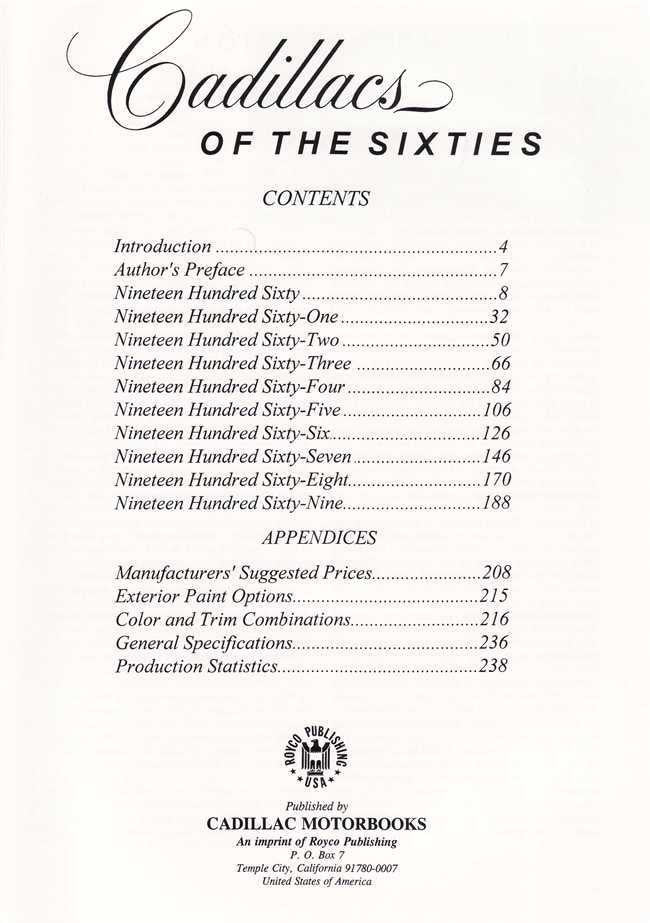 Cadillacs Of The Sixties