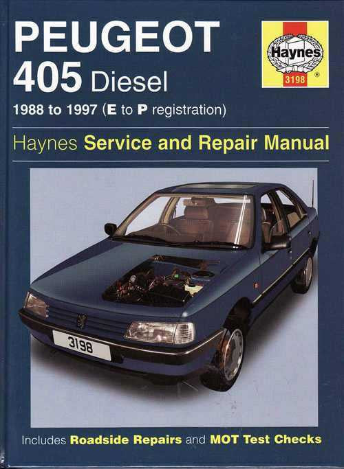 Peugeot 405 Diesel 1988 - 1997 Workshop Manual