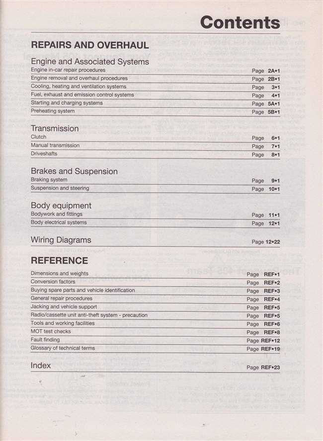 Peugeot 405 Diesel 1988 - 1997 Workshop Manual