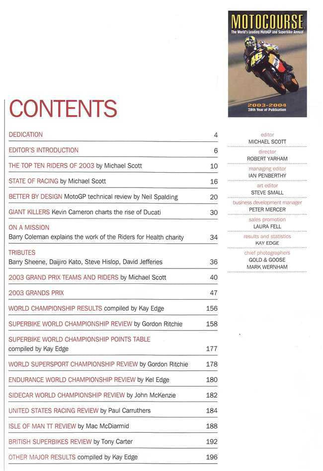 Motocourse 2003 - 2004 (28th Year Of Publication): Grand Prix, Superbike Annual