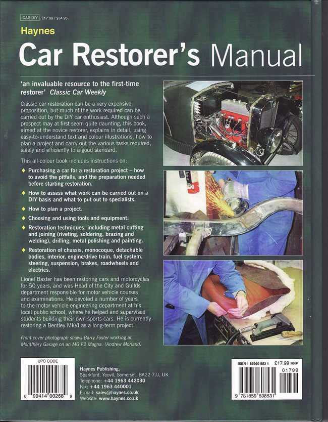 Haynes Car Restorer's Manual - The Guide to Restoration Techniques