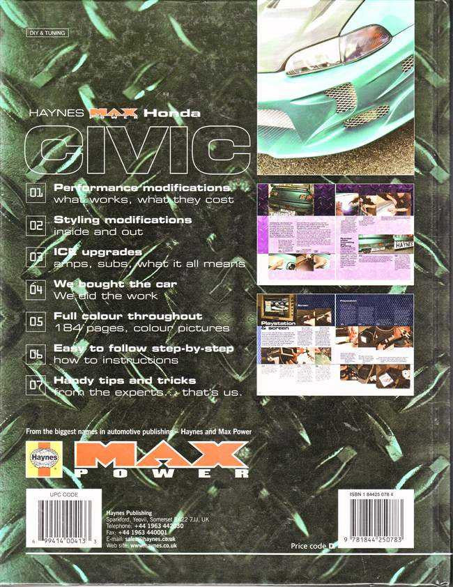 Honda Civic The Definitive Guide To Modifying (Haynes Max Power)