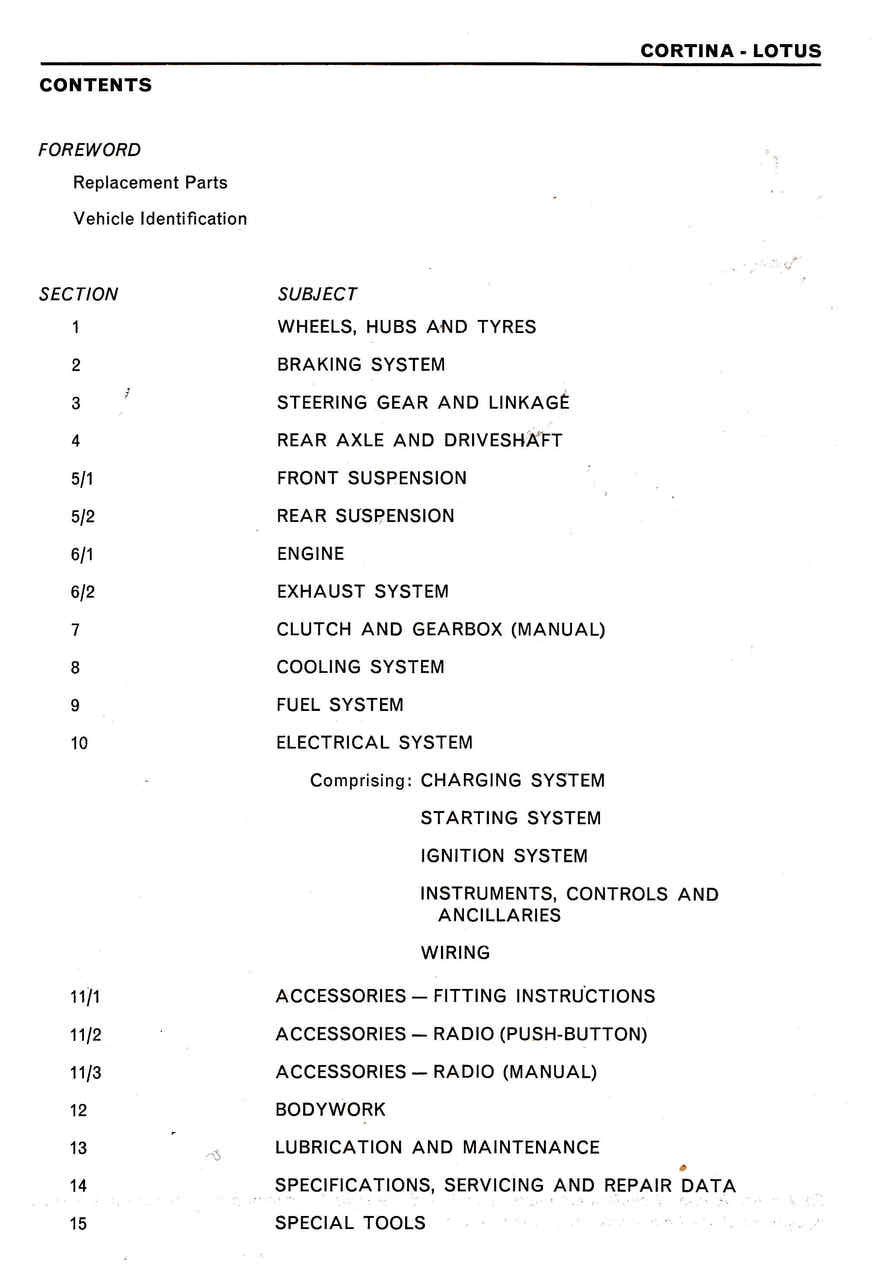High Performance Lotus Cortina 1969 Workshop Manual - cont