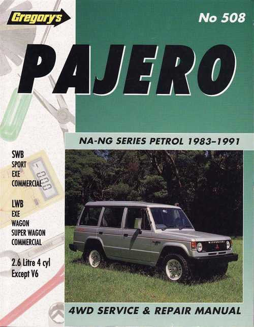 Mitsubishi Pajero NA - NG Series 1983 - 1991 Workshop Manual