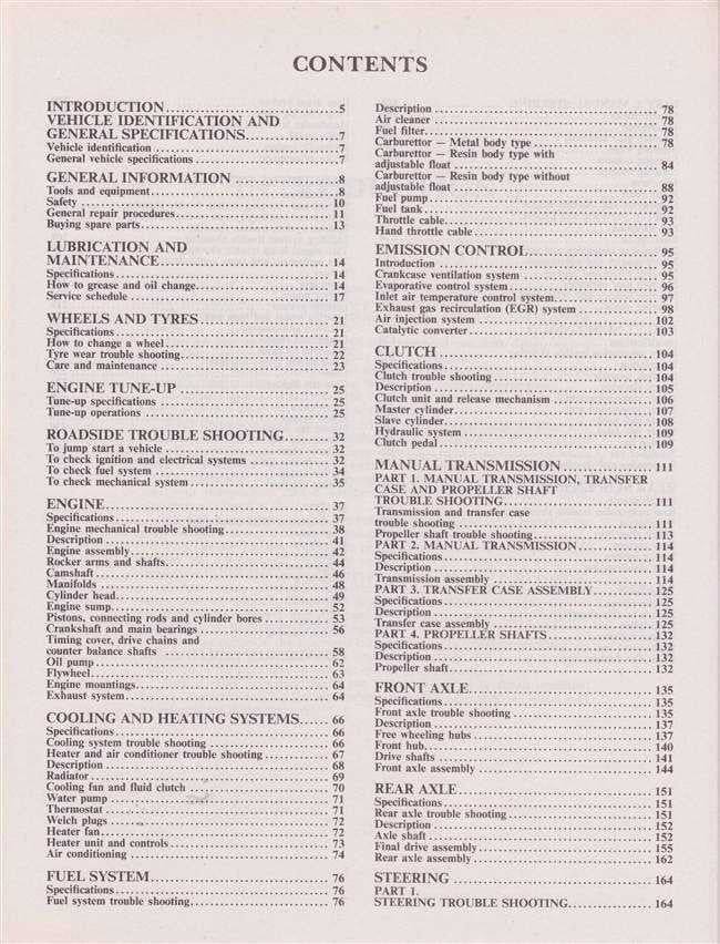 Mitsubishi Pajero NA - NG Series 1983 - 1991 Workshop Manual