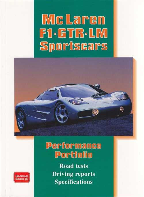 Hardcover book cover with blue sports car and green performance portfolio header.