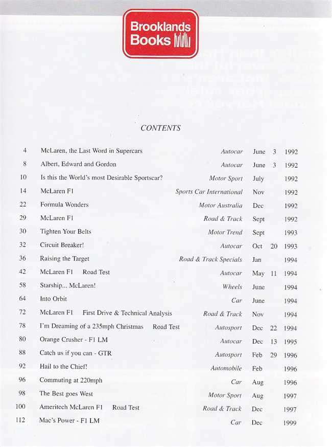 Book contents page with numbered chapter list and months in printed columns.