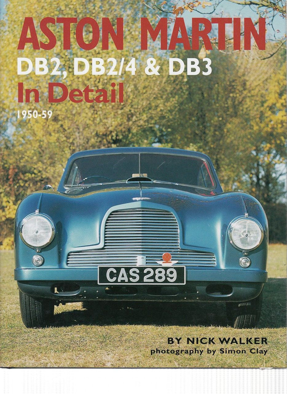 Aston Martin detail book cover with blue DB2-style coupe and title text