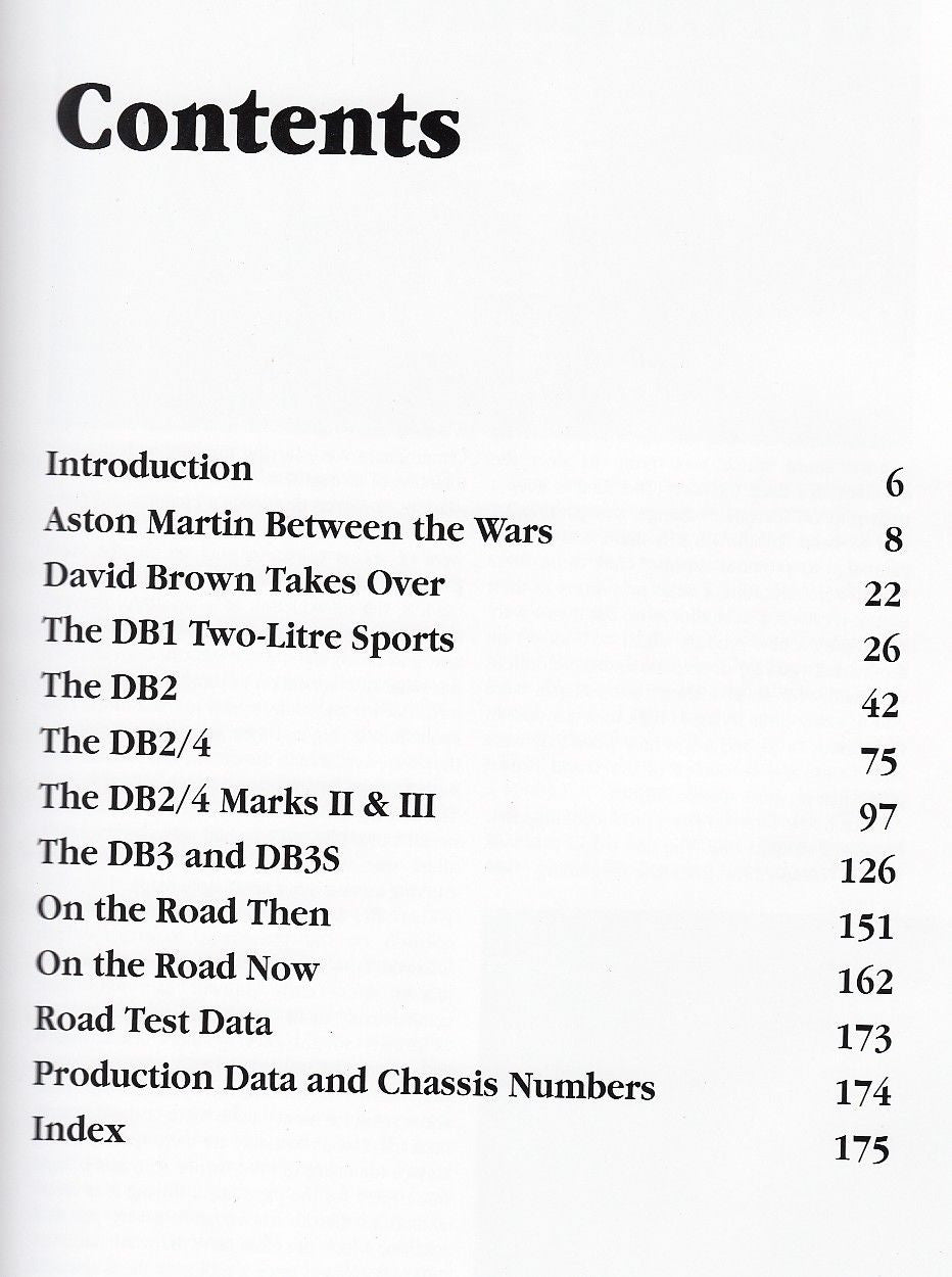 Detail book contents page with section headings and page numbers