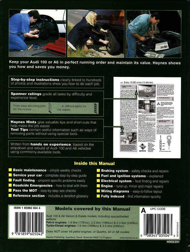 Audi 100 and A6 Petrol and Diesel 1991 - 1997 Workshop Manual