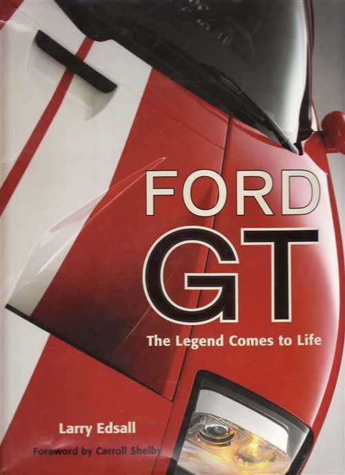 Hardcover Ford GT book cover close-up with large 'FORD GT' lettering and author name