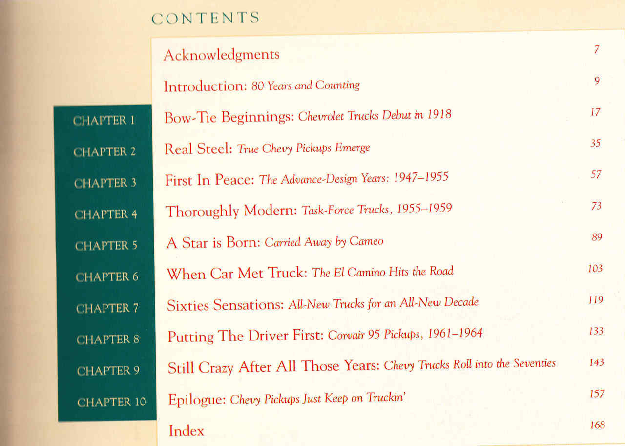 Chevrolet Pickups - Hardbound 1st Edition - cont