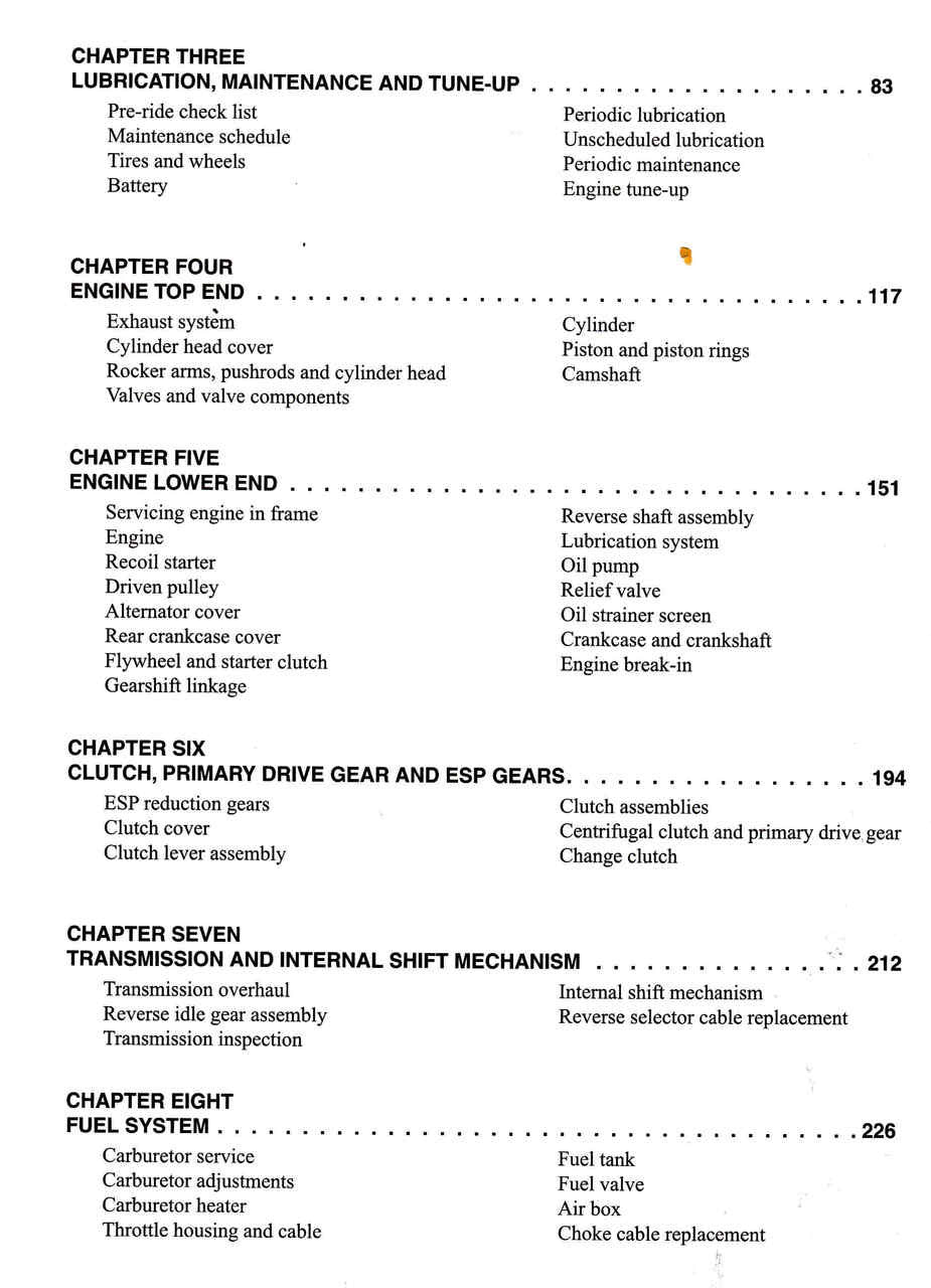 Honda TRX 450 Foreman ATV 1998 - 2004 Workshop Manual (9780892878963) - cont
