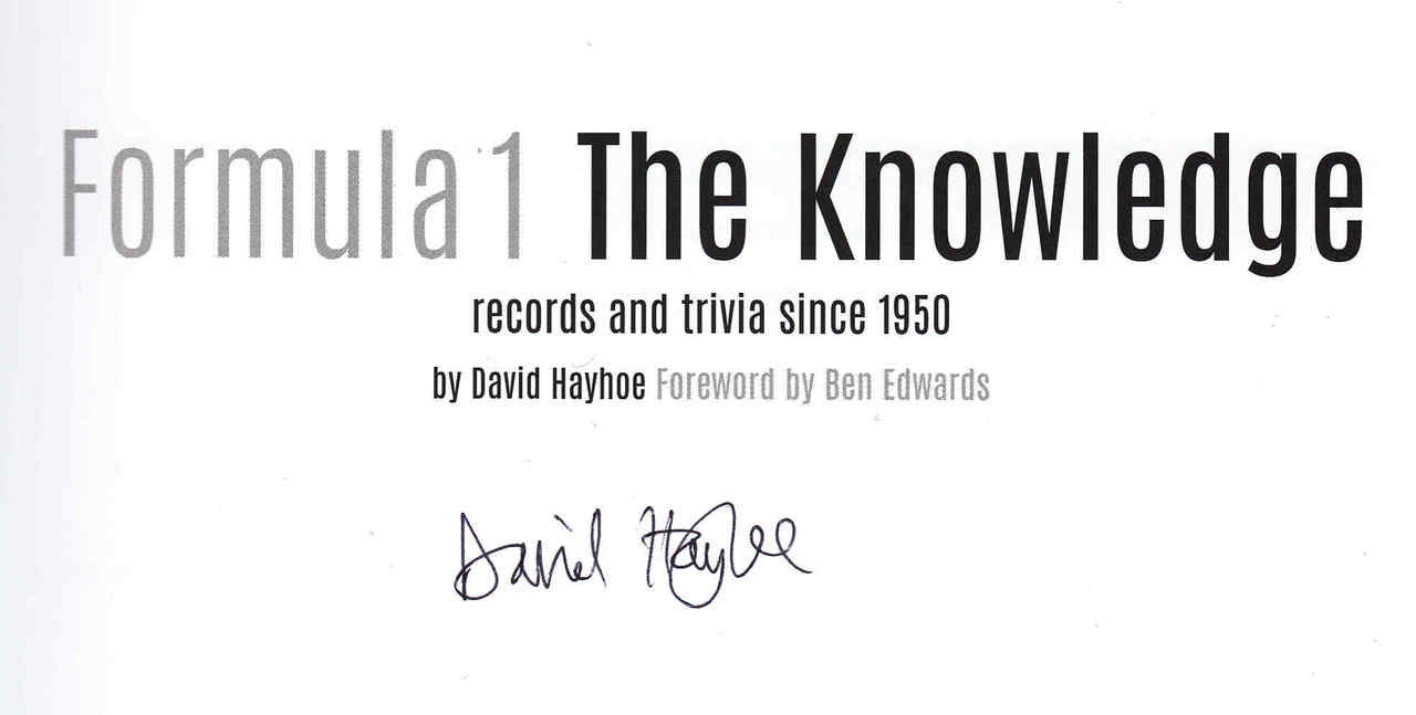 Formula 1: The Knowledge (Signed by Author) (9780993532900) - sign