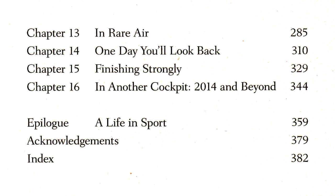 Hardcover book contents continuation with chapters 13–16, epilogue, and index