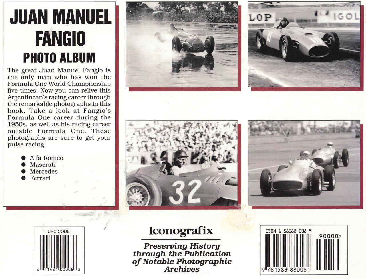 Juan Manuel Fangio Photo Album (9781583880081) - back