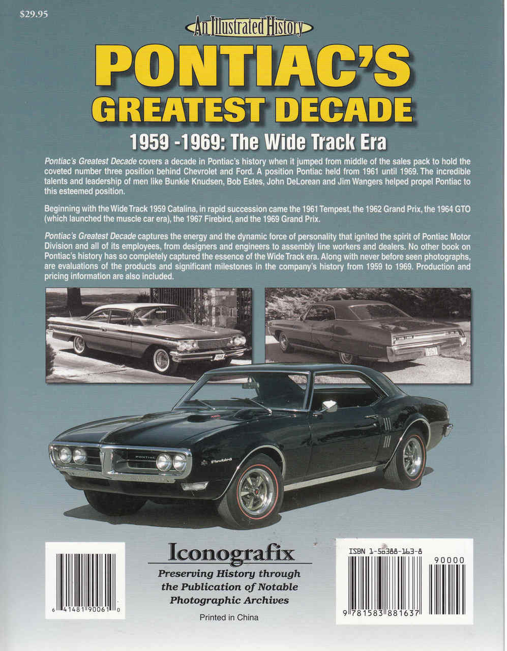Pontiac's Greatest Decade 1959 - 1969: The Wide Track Era An Illustrated History (9781583881637)  - back