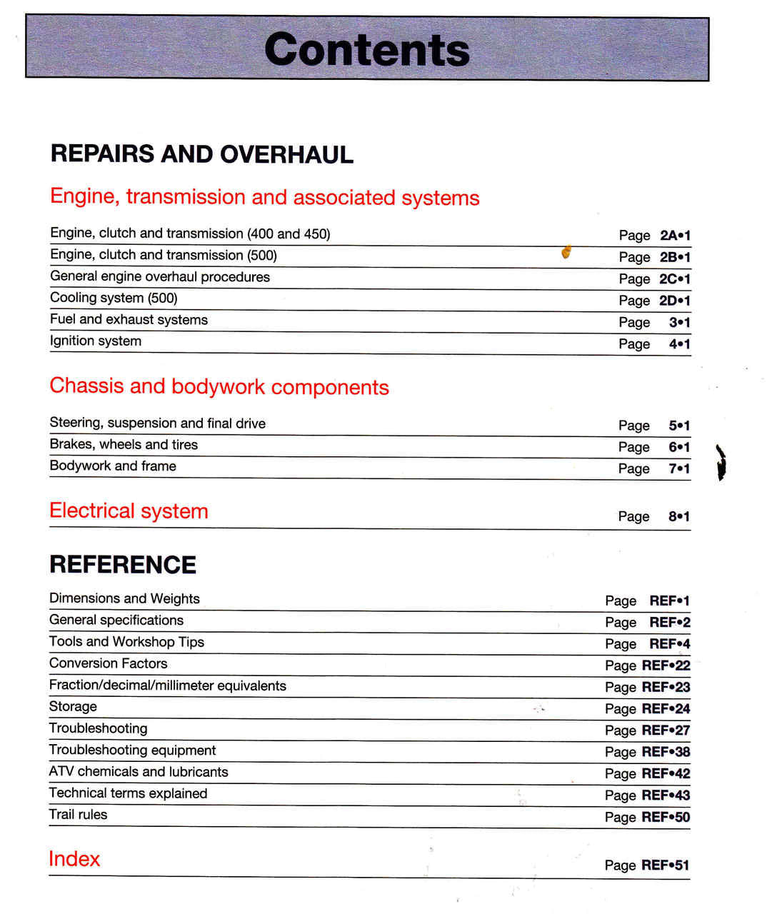 Honda ATVs Foreman and Rubicon 1995 - 2011 Workshop Manual (9781620921975) - cont 2