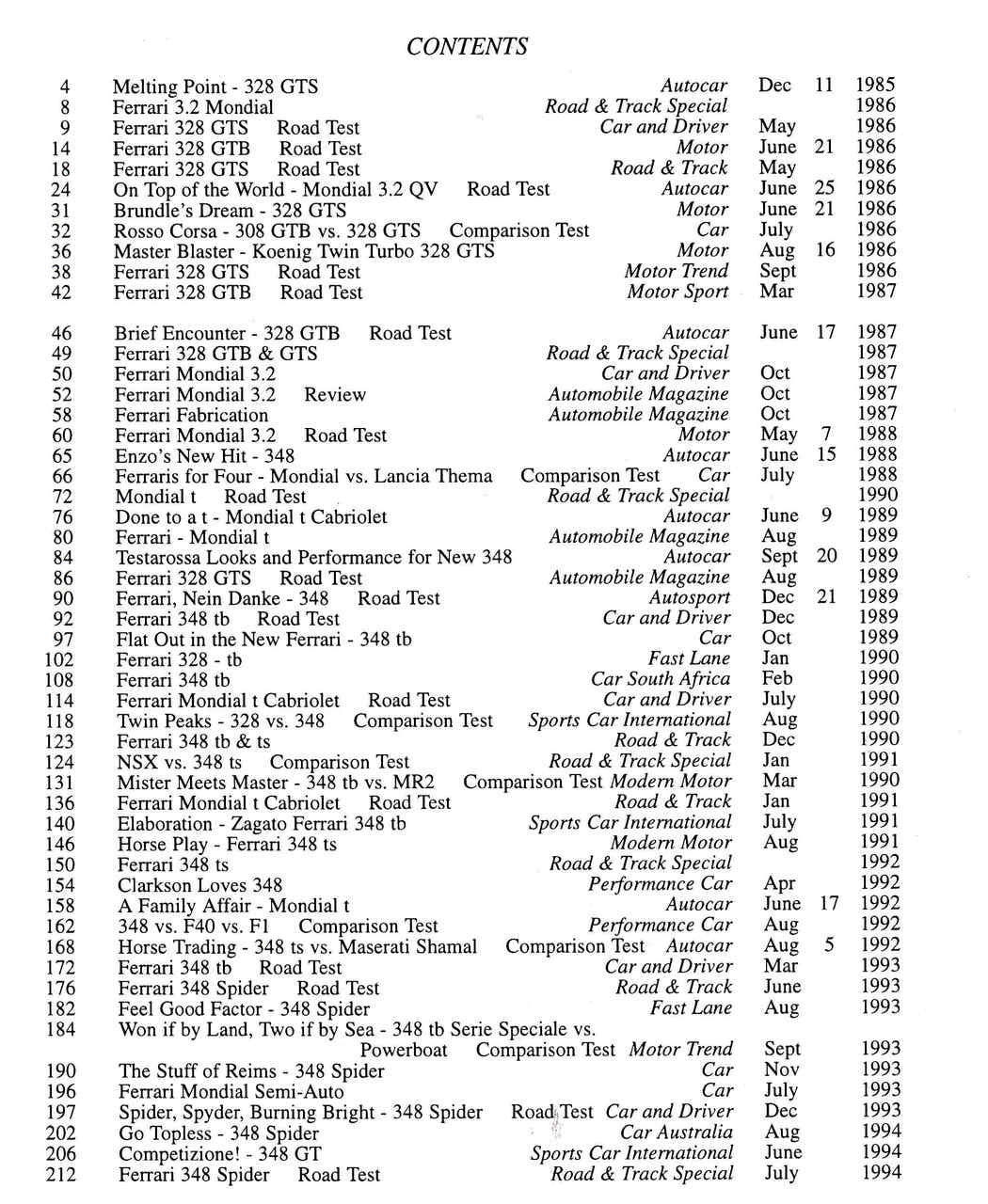 Ferrari 328 348 Mondial 1986 - 1994 Ultimate Portfolio (9781855204256) - cont