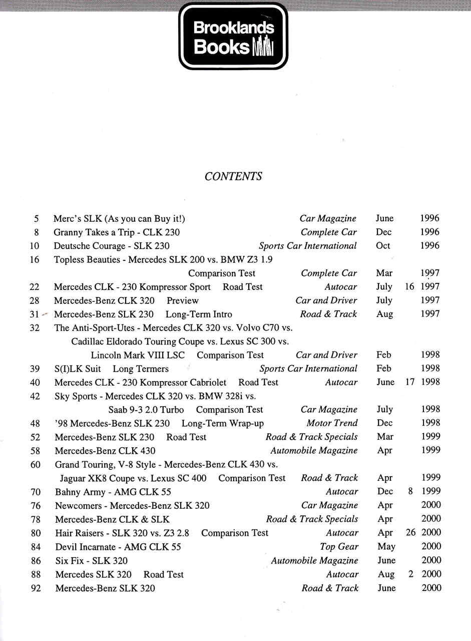 Mercedes CLK & SLK 'Road Test' Limited Edition (9781855205567)  - cont