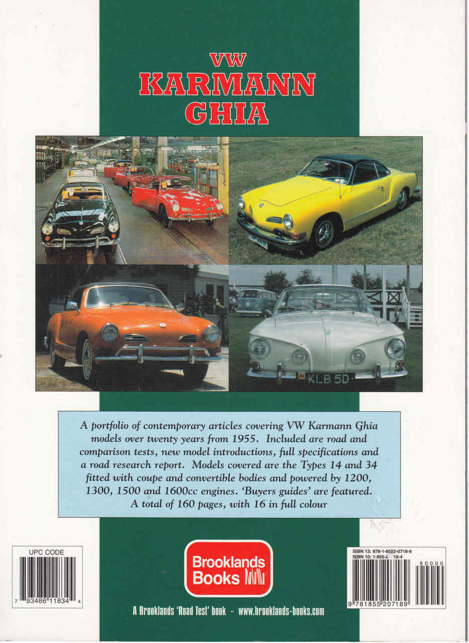 Karmann Ghia Gold Portfolio cover with four classic car photos and book blurb