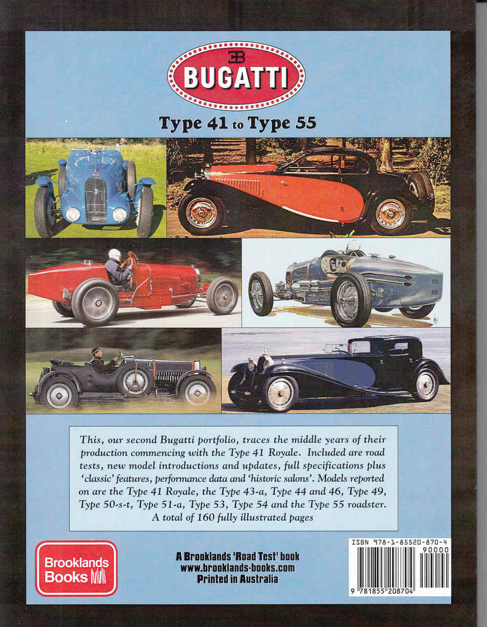 Bugatti Type 41 to Type 55 A Brooklands Road Test Portfolio - back