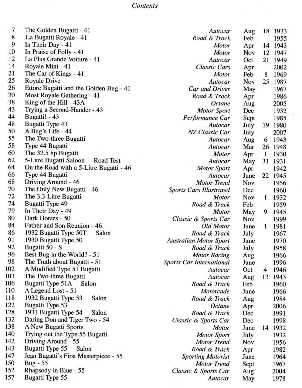 Bugatti Type 41 to Type 55 A Brooklands Road Test Portfolio - cont